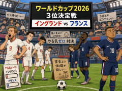 サッカーワールドカップ2026、3位決定戦。イングランドとフランス共にやる気無し