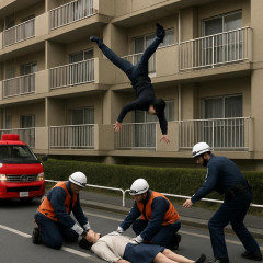 「上から人が落ちてきて…」 集合住宅から男性転落 歩行者の女性が巻き込まれ死亡 男性も意識不明の重体 名古屋・中区