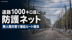 ウクライナ、道路1000キロ超に防護ネット「無人機対策をした補給ルート確保」