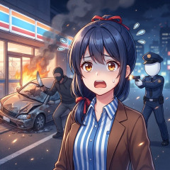 【速報】 自宅に火を付けてコンビニに車で突っ込んで包丁持って暴れた男に警察官が発砲
