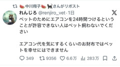 【悲報】中川翔子(41)「エアコン代を気にするぐらいの貧乏人はペットを飼うな。24時間稼働しろ」←リポスト