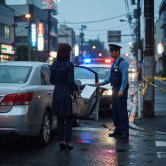 夫から行方不明届が出されていた25歳女教師、車を運転しているのを発見されるも銃刀法違反で逮捕