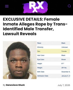 【アメリカ】身長185cm体重130kgで男性機能フル装備の黒人トランス女性、女子刑務所でやりたい放題