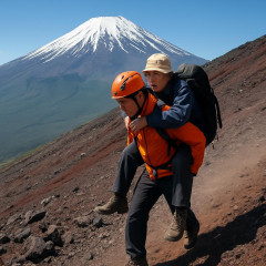 「もう無理です」富士山で84歳の登山者を救助 疲労で動けず...山岳遭難救助隊員が背負って下山