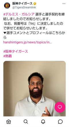 阪神タイガース🐯さん、新外国人ガルシア獲得