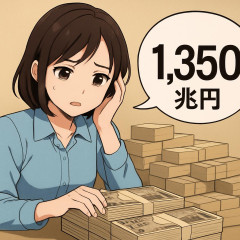 1350兆円の国債 「国民一人当たり1100万円の借金」   |  国民の借金ではない定期