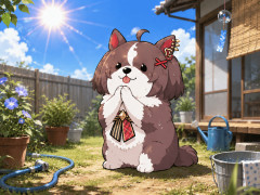 【ウマ娘】あまりの暑さにマイル犬もお祈りしてる…