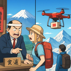 富士山の飲食経営者、ボッタクリすぎて海外観光客ブチギレ。一方、中国はドローンでエベレスト輸送