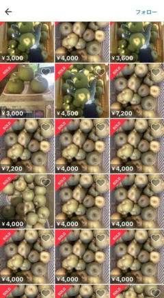 【画像】メルカリに怪しい梨が大量出品