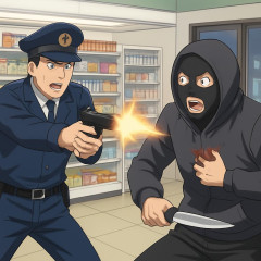 熊本県のコンビニに刃物男が侵入、警官が男に発砲し負傷して批判殺到へ   #なぜ撃ったのか？ |  刃物を持ってるなら発砲は正当だろう