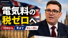 【英国】バーナム新首相が表明「元々20%(現在5%)の電気料の税をゼロにする、しかも冬までゼロだ」