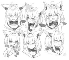 【ホロライブ】ラオーラが描いたフブさんが可愛い🥰