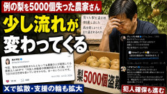 例の梨を5000個失った農家さん、少し流れが変わってくる