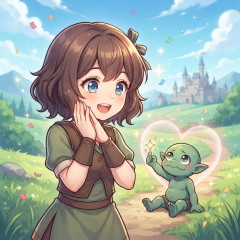 なんと たおした おかくんが おきあがり なかまになりたそうにしている⬅してあげたいこと