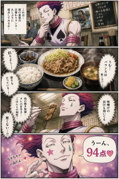 【画像】ヒソカが孤独のグルメする漫画生成したｗｗｗｗｗｗｗｗｗｗ