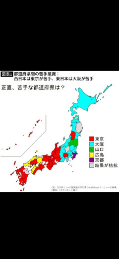 【画像】西日本人、東京が苦手だったｗｗｗｗ