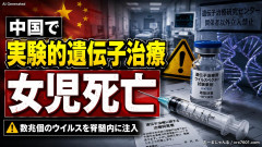 【速報】中国で「実験的な遺伝子治療」を受けた女児死亡 数兆個のウイルスを脊髄内に注入