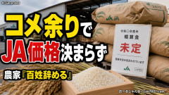 【速報】コメ余りでJAが農家に支払う価格が決められず「そんな価格なら百姓辞めるぞコラぁ」