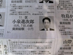 【画像】進次郎、45歳で総資産0円だった・・・・・