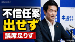 【速報】中革連・小川氏「内閣不信任案出すぞ出すぞ出すぞ！」→議席数足りなくて出せず
