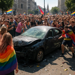 LGBTQ祭典の群衆に車 1人死亡、14人負傷 ベルリン中心部   #ドイツ