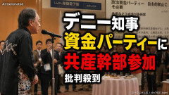 【速報】玉城デニー知事の政治資金パーティーに共産党幹部らが参加し批判殺到