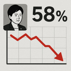 高市内閣支持率が急落 10ポイント減の58％ テレ東・日経 7月世論調査