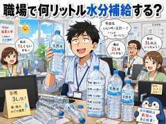 職場で何リットル水分補給する？