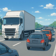 連休中の渋滞に「トラックは下道を利用して」 理不尽な要求が炎上   |  連休中の物流は基本は休みでも良い
