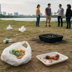 放置された生ゴミやバーベキューの炭 都内の河川敷で「マナー違反」相次ぐ 「日本語わからなくて…」弁明する外国人グループも   #東京