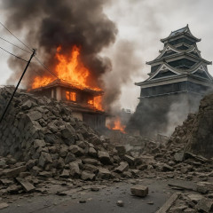 熊本県で最大震度7の地震 およそ4万6000戸が停電 宇城市で火事 熊本城の石垣が崩れたとの情報
