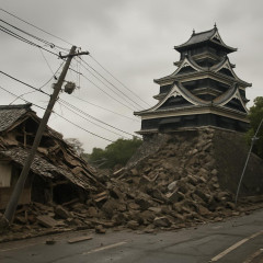 熊本県で最大震度7の地震 およそ4万6000戸が停電 熊本城の石垣が崩れたとの情報   |  心配してる人多いけど