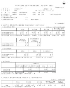 【モンハンワイルズ】カプコン 2027年3月期第一四半期決算きたー！これは素晴らしい決算ですね