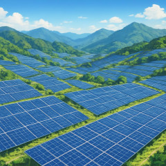 中国貴州省のソーラーパネルで埋め尽くされた山々の映像がこちら   |  なんで銅線盗まれないんだ？