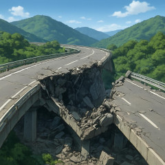 九州自動車道、崩壊wwwwwwwwwwwwwwwwwwww   #画像 |  地震あんまり起きなかったから中抜いたか？