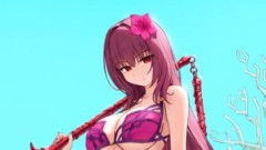 【FGO】水着でエネミーを屠る美しすぎるスカサハ師匠のイラスト