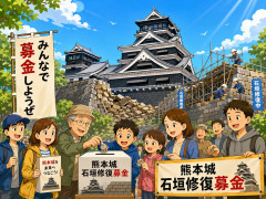 熊本城の石垣直すためにみんなで募金しようぜ