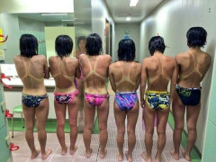 【画像】水泳部の競泳水着日焼け後ｗｗｗｗ