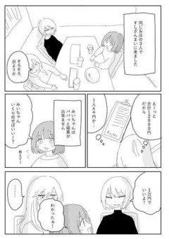 【悲報】みい山作者、12000円の割り勘でみいちゃんに10000円払わせる