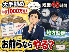 大手勤め年収1000万超えだけど残業45時間