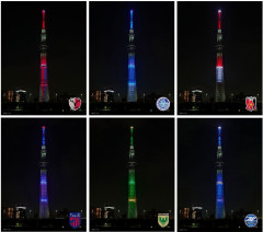 東京スカイツリーがJリーグ全60クラブのカラーに！開幕記念の特別ライティング