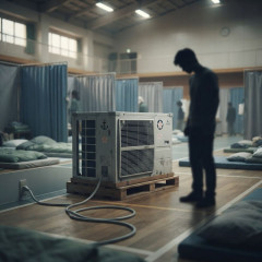 【熊本】自衛隊搬入のクーラー、電源を確保できず置物と化す。さらに避難所は臭いとも。【進次郎ｸｰﾗｰ】