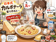 日本式カルボナーラ作ると外食並みに金がかかる