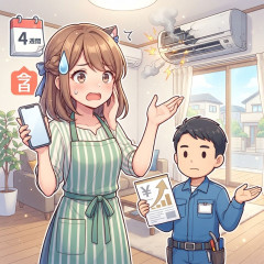 エアコン工事業者「4週間待ちですが特急料金お支払い頂けるなら当日可です」