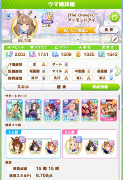 【ウマ娘】パワ入り編成のスキポ、これだと追込はスピ3ドリジャとあんまり変わらないのでは?