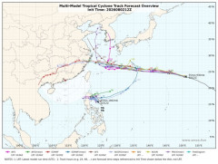 韓国人「超巨大台風13号ドルフィンが90度直角カーブで韓国に向かう予想‥世界各国の最新スパコン気象予測モデルがはじき出した直近の台風進路図がこちらです‥」