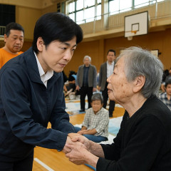 高市首相が熊本県氷川町の避難所を訪問   #速報 |  高市はエアコン効いたヘリで高みの見物けしからんッッ！！  |  熊本の人は高市が来ることを望んでんの？