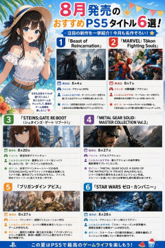 【朗報】8月発売のPS5タイトルが豪華すぎる件