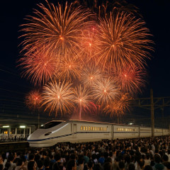 長岡花火2026、最終新幹線に124人乗り切れず   #新潟 |  ただで軽食と飲み物くれるのか