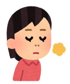 仕事前に病院に寄ったら診察室の椅子、処置室のベッドから匂いが移ってとれず咳が止まらなくなった
